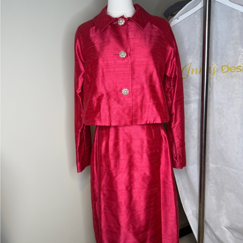 Custom made Pink Dress with Classic Suit Jacket